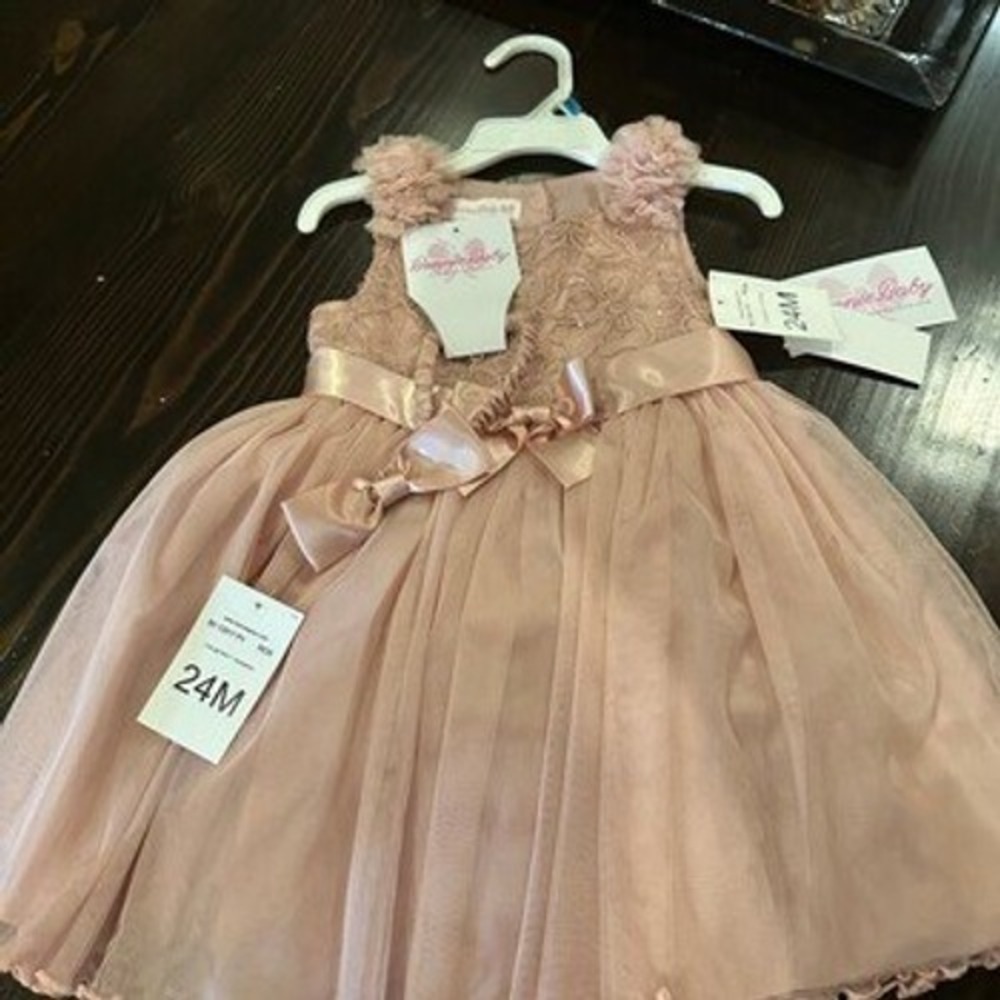 Bonnie Baby 24M Tulle Dress Pink Floral Lace Sequin NWT Special Occasion Formal